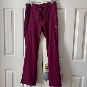 wine colored scrub pants